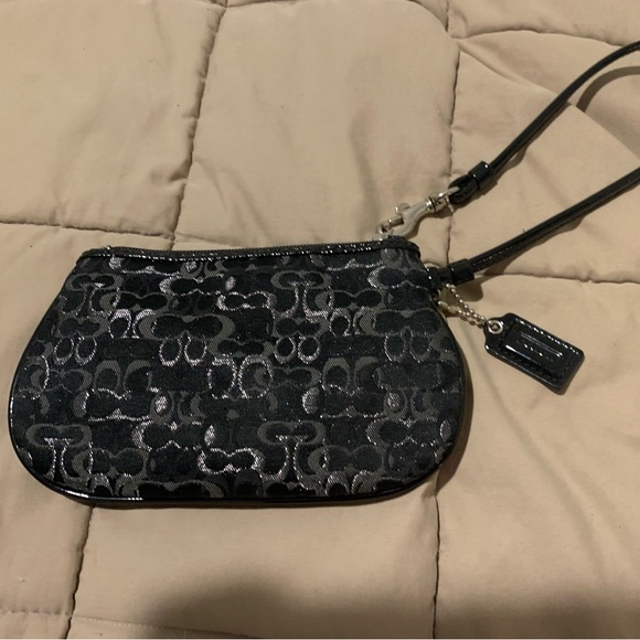 Black and silver Coach wristlet - Picture 2 of 6
